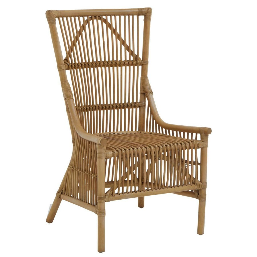 FURNITURE Fifty Five South Conservatory | Manado Natural Rattan Chair With Tapered Back