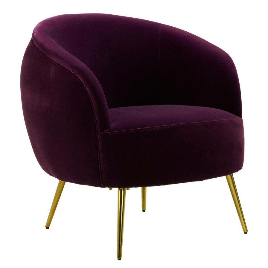 FURNITURE Fifty Five South Seating | Manhattan Purple Velvet Armchair