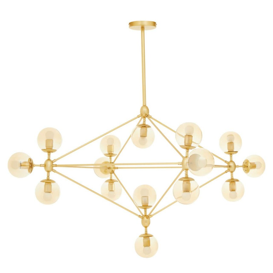 Accessories Fifty Five South Chandeliers | Abira Fifteen Bulb Gold Finish Pendant Light