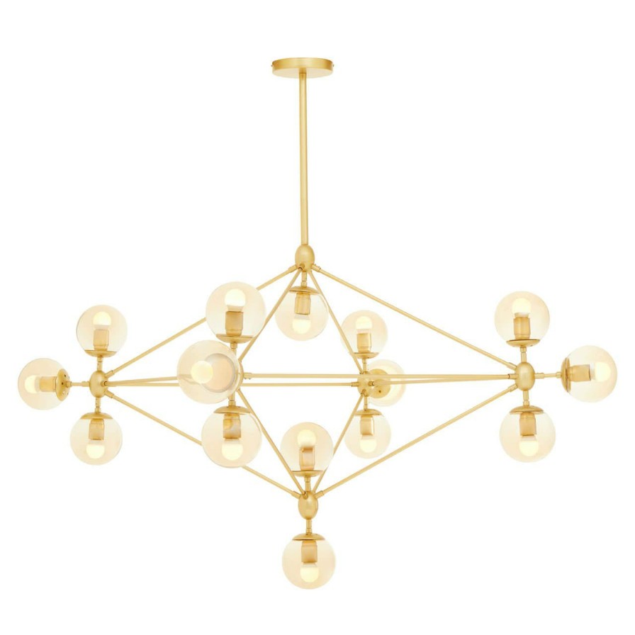 Accessories Fifty Five South Chandeliers | Abira Fifteen Bulb Gold Finish Pendant Light