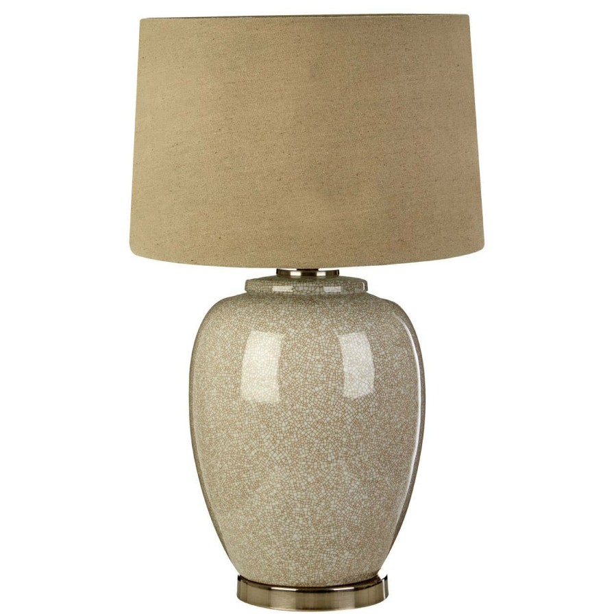 Accessories Fifty Five South Table Lamps | Anora Table Lamp With Stone Linen Shade