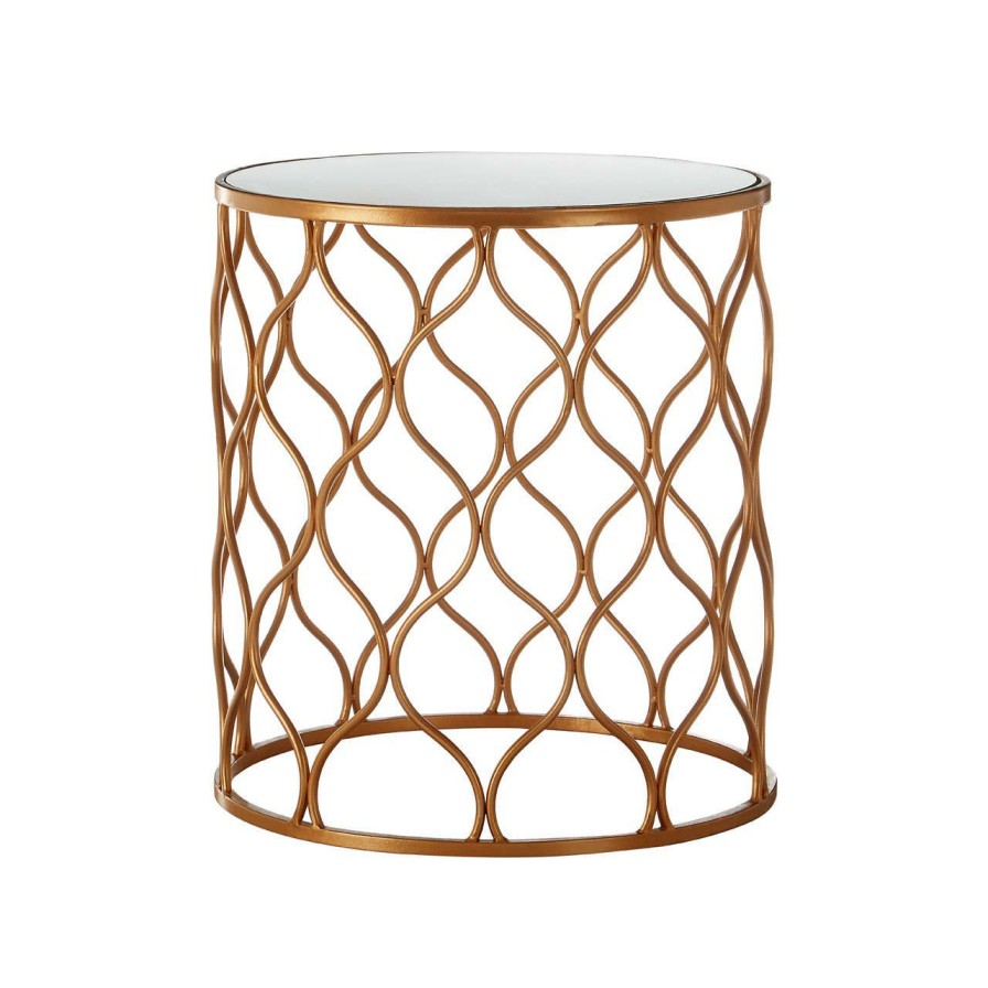 FURNITURE Premier Side Tables | Set Of Two Avantis Mirrored Top Copper Tables