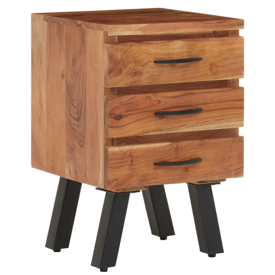 FURNITURE Fifty Five South Chest of Drawers | Nashik Three Drawer Acacia Side Table