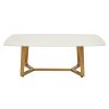 FURNITURE Fifty Five South Coffee Tables | Moda White Marble Coffee Table With Brushed Gold Base