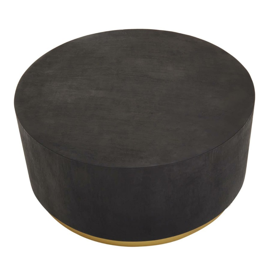 FURNITURE Fifty Five South Coffee Tables | Naro Black And Gold Concrete Look Coffee Table