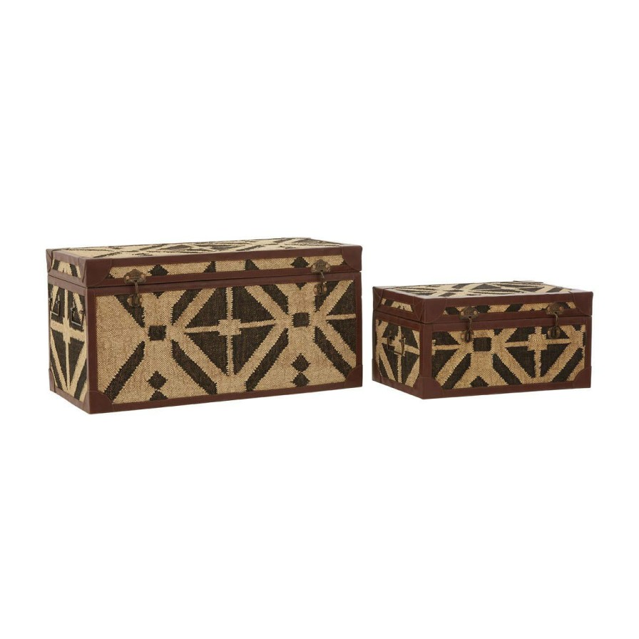 FURNITURE Fifty Five South Storage | Aztec Storage Trunks - Set Of 2