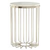 FURNITURE Fifty Five South Side Tables | Templar White Marble Cage Design Iron Table