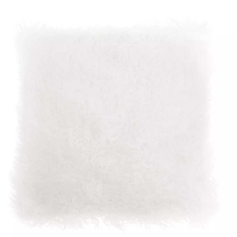 Accessories Bosie Cushions | Bosie Small White Mongolian Lamb Fur Cushion