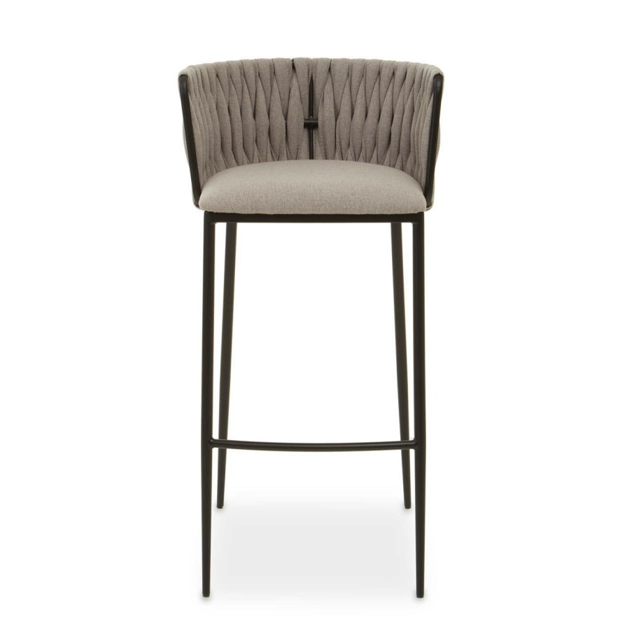 FURNITURE Fifty Five South Bar Seating | Gilden Grey Bar Chair With Woven Back