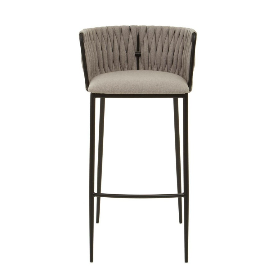 FURNITURE Fifty Five South Bar Seating | Gilden Grey Bar Chair With Woven Back