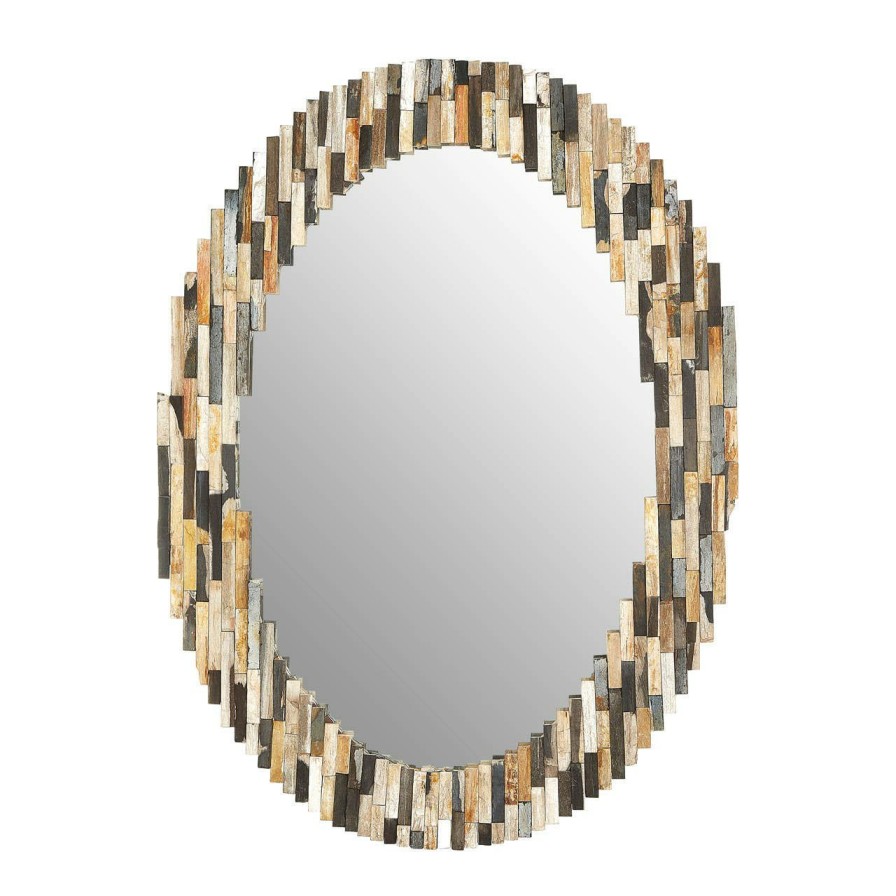 Bathe and Utility Fifty Five South Mirrors | Relic Multi Tile Oval Wall Mirror