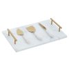 Kitchen and Dining Premier Serving Boards | Marina White And Gold Finish Cheese Knife Set