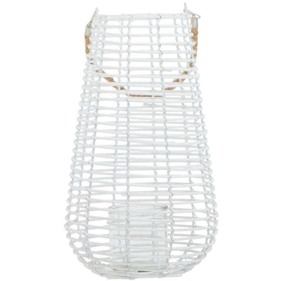 Accessories Premier Lanterns | Lentigo Large White Rattan Lantern