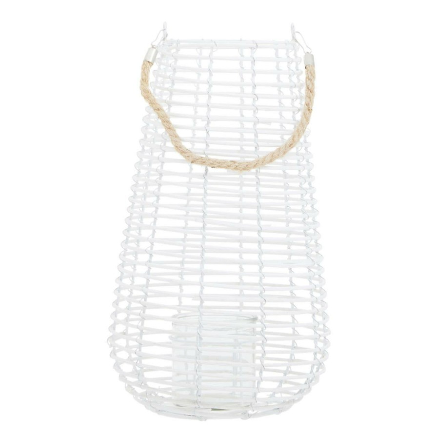 Accessories Premier Lanterns | Lentigo Large White Rattan Lantern