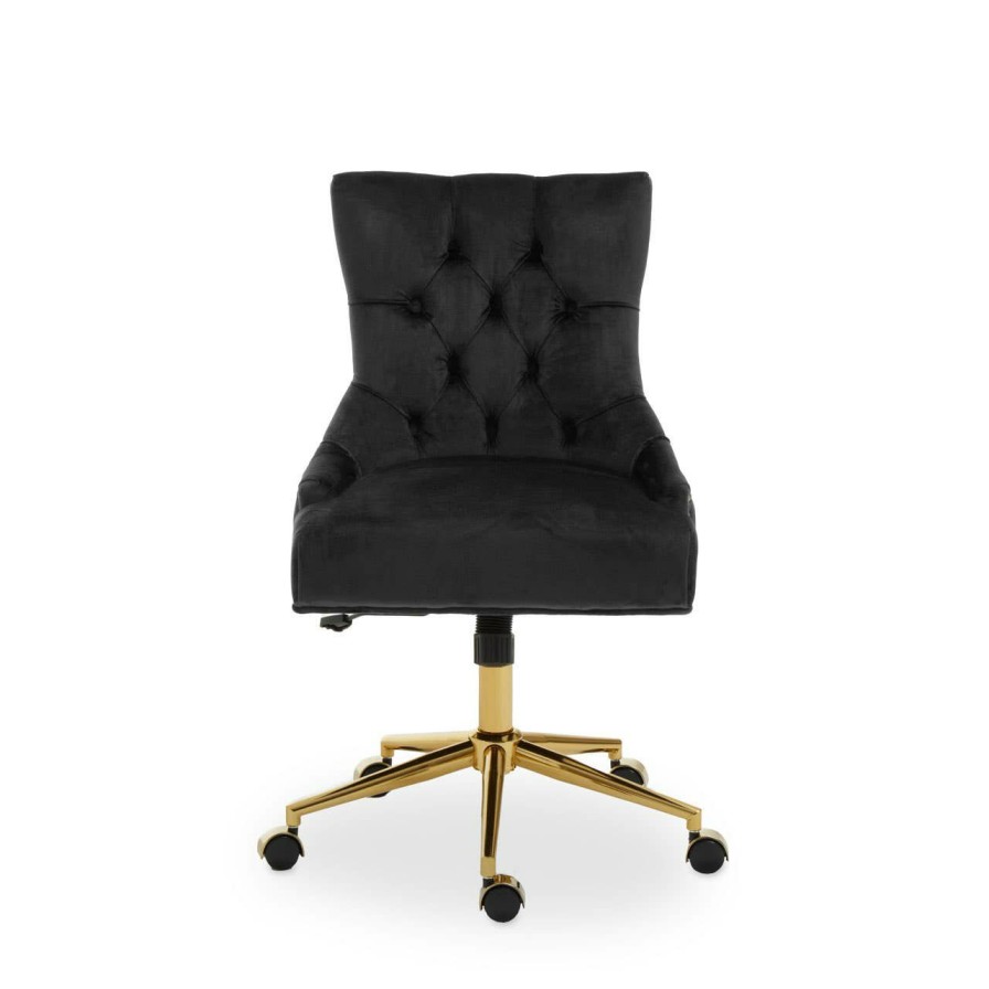 FURNITURE Fifty Five South Seating | Anita Black Velvet Home Office Chair