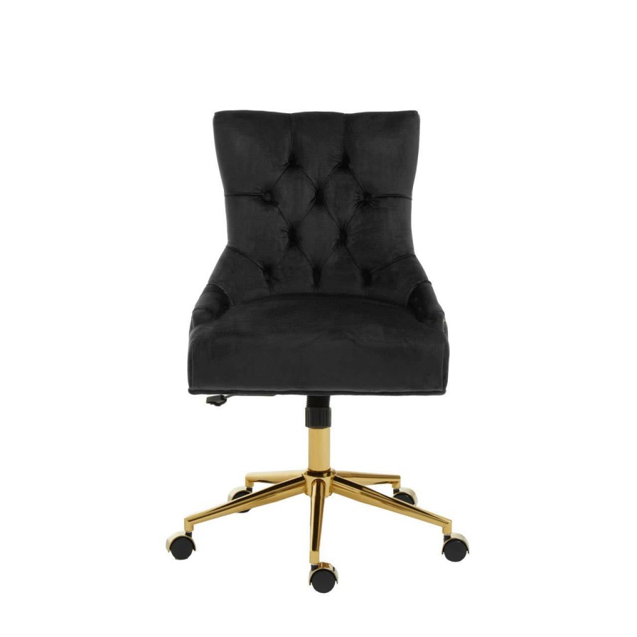 FURNITURE Fifty Five South Seating | Anita Black Velvet Home Office Chair