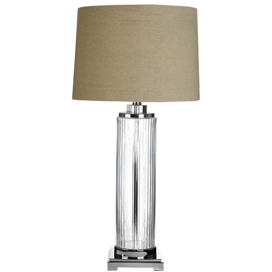 Accessories Fifty Five South Table Lamps | Alona Table Lamp With Stone Linen Shade