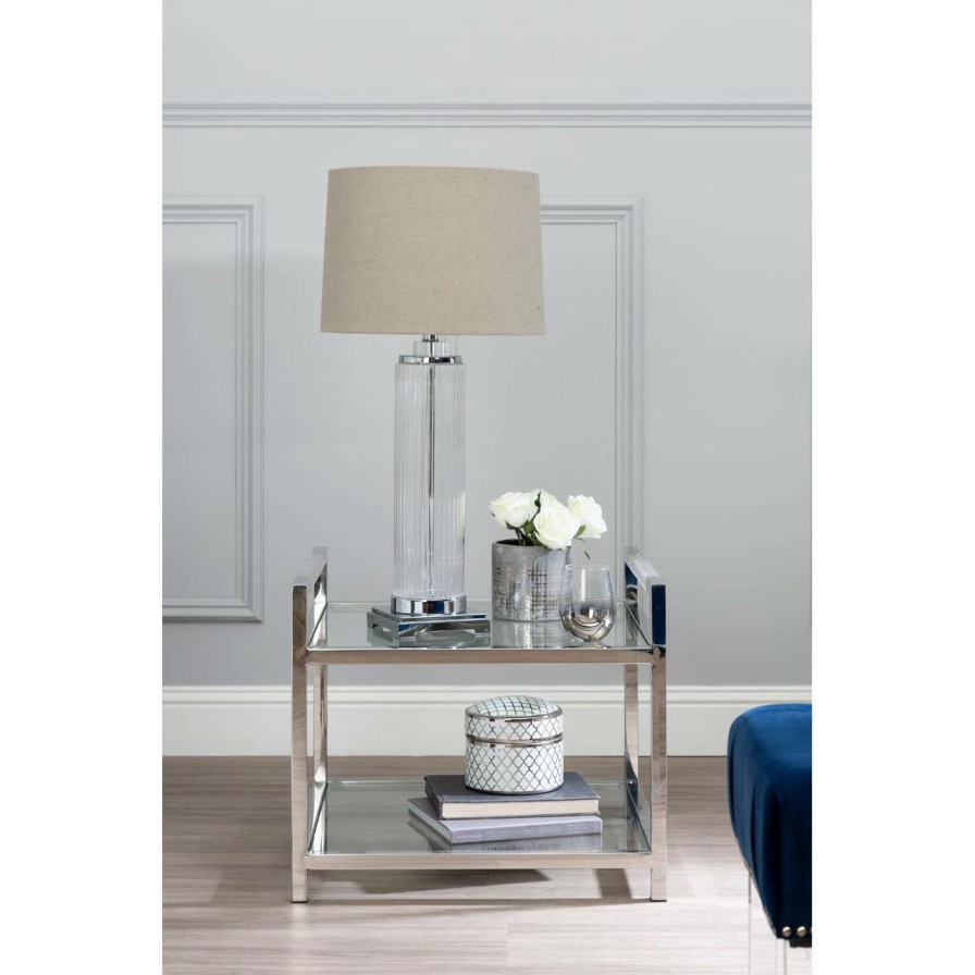 Accessories Fifty Five South Table Lamps | Alona Table Lamp With Stone Linen Shade