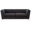 FURNITURE Premier Seating | Hansa Three Seat Black Velvet Sofa