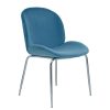 FURNITURE Fifty Five South Seating | Tamzin Blue Winged Chrome Finish Dining Chair