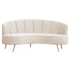 FURNITURE Premier Seating | Hasna Three Seat Beige Velvet Sofa