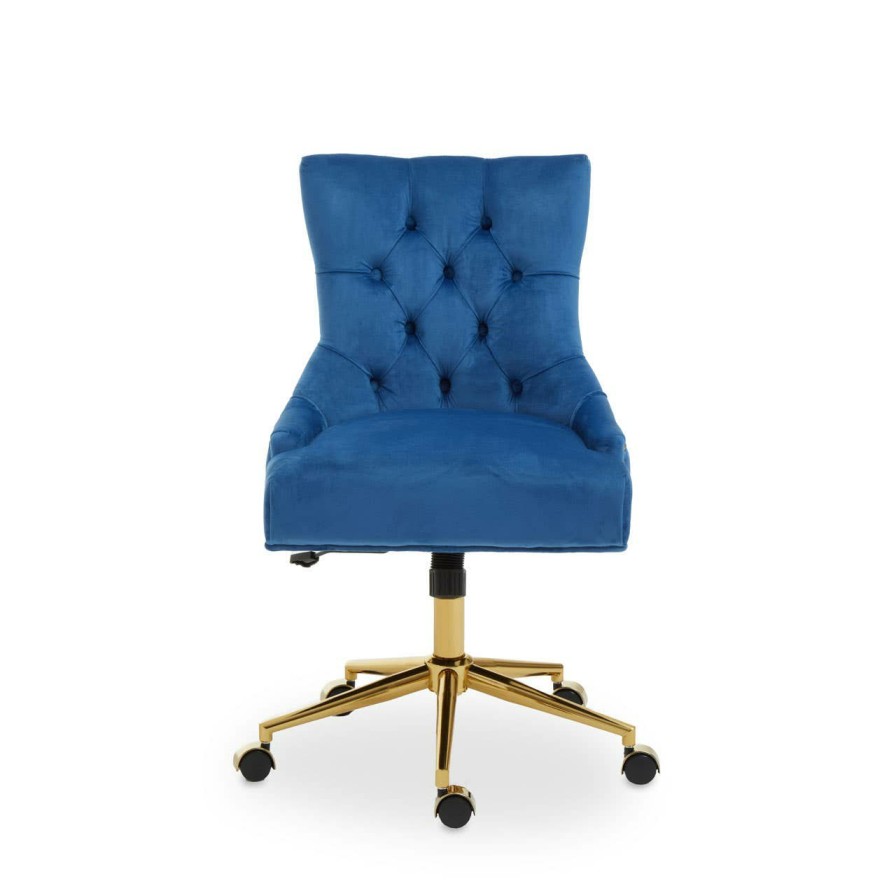 FURNITURE Fifty Five South Seating | Anita Blue Velvet Home Office Chair