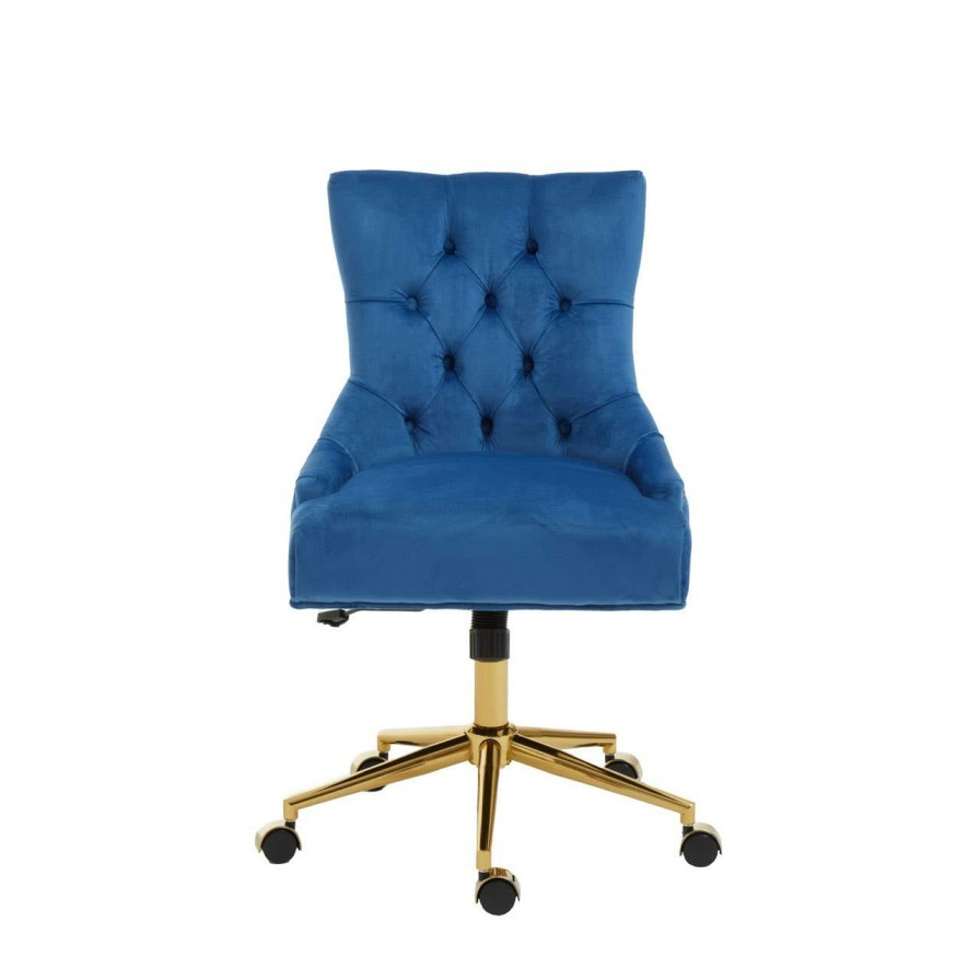 FURNITURE Fifty Five South Seating | Anita Blue Velvet Home Office Chair