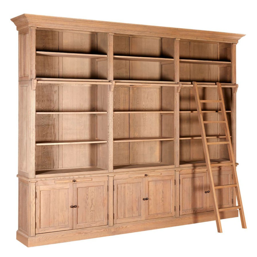 FURNITURE Fifty Five South Storage | Lyon 3 Section Bookcase With Ladder