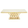 FURNITURE Fifty Five South Coffee Tables | Arenza White Marble And Titan Gold Coffee Table