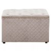 FURNITURE Fifty Five South Seating | Zamora Square Mink Velvet Ottoman