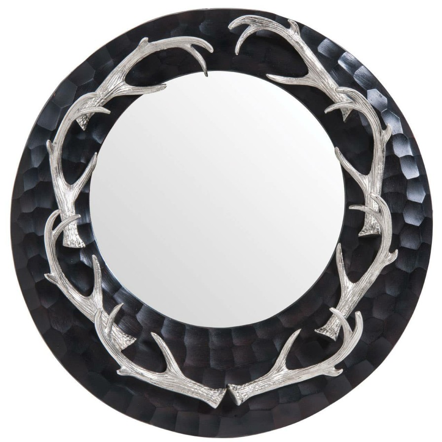 Bathe and Utility Fifty Five South Mirrors | Antler Nickel Finish Wall Mirror