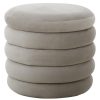 FURNITURE Fifty Five South Seating | Helen Cream Velvet Round Footstool