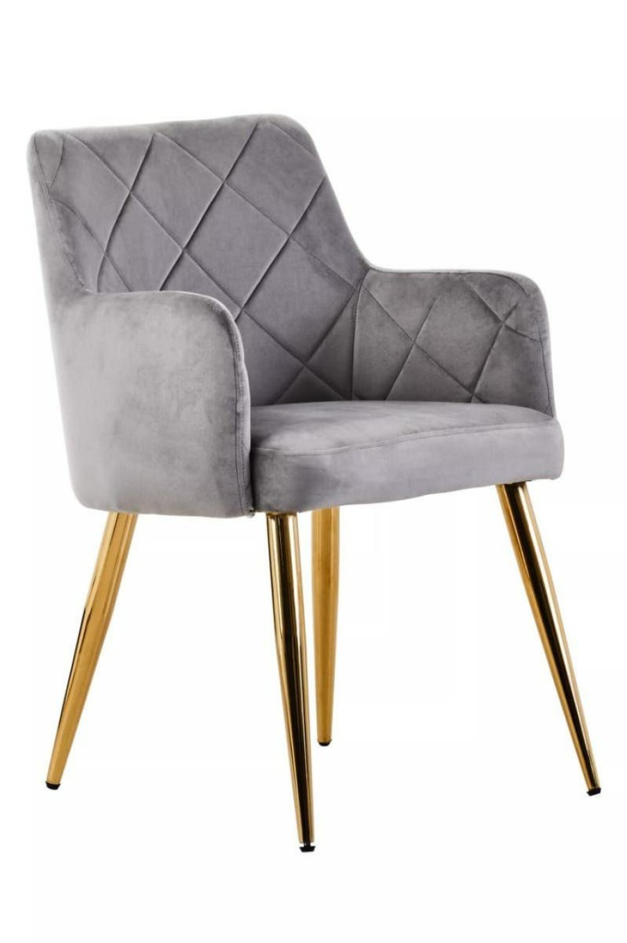 FURNITURE Fifty Five South Seating | Tamzin Mink Velvet Angular Dining Chair