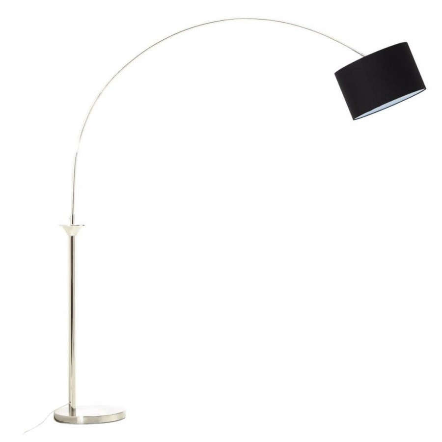 Accessories Fifty Five South Floor Lamps | Hubert Satin Nickel Finish Metal Floor Lamp