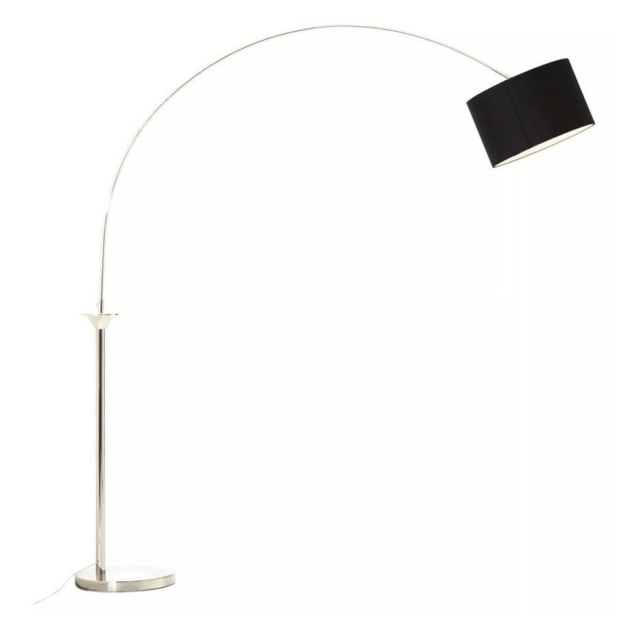 Accessories Fifty Five South Floor Lamps | Hubert Satin Nickel Finish Metal Floor Lamp