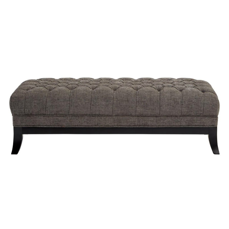 FURNITURE Fifty Five South Footstools | Harrington Grey Fabric Footstool