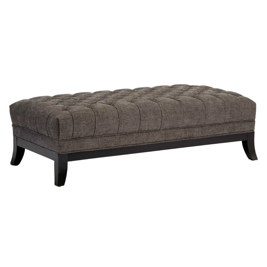 FURNITURE Fifty Five South Footstools | Harrington Grey Fabric Footstool