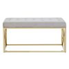 FURNITURE Premier Benches | Allure Mink Velvet Gold Finish Bench