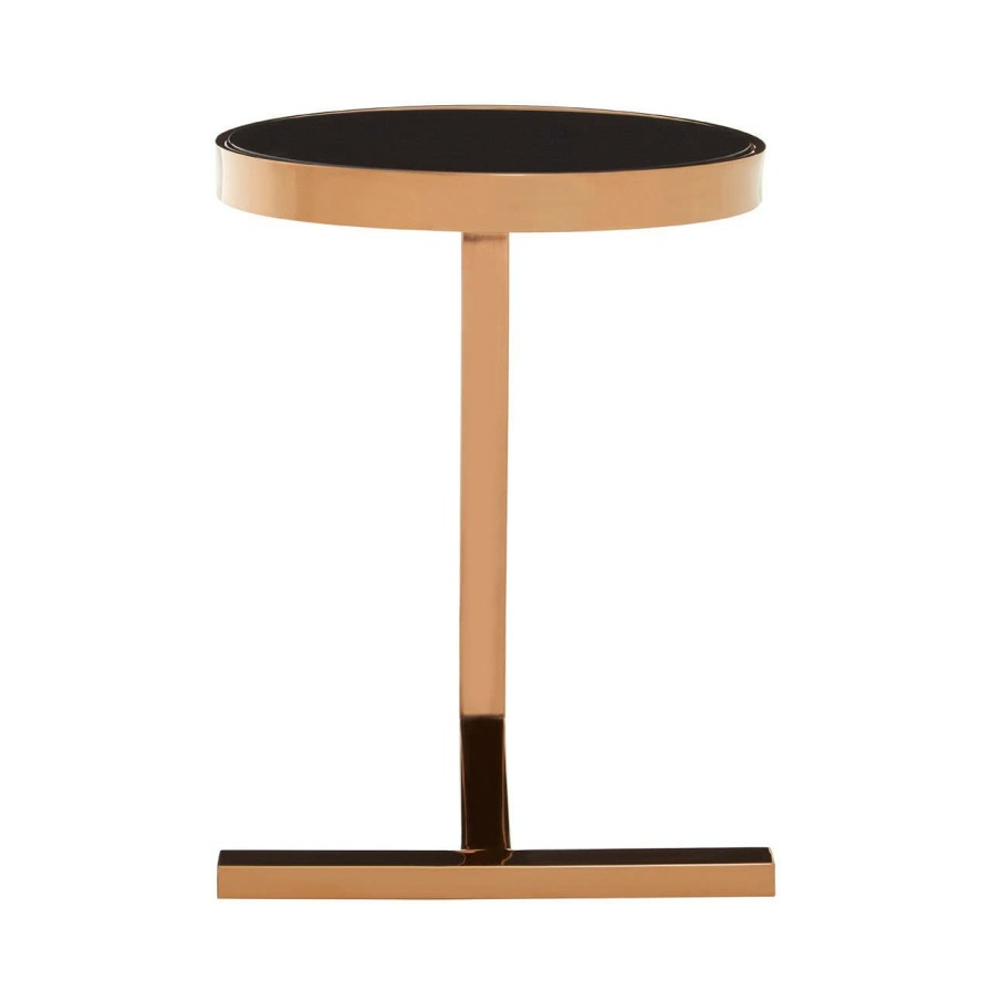 FURNITURE Fifty Five South Side Tables | Novo Rose Gold Side Table With T Base