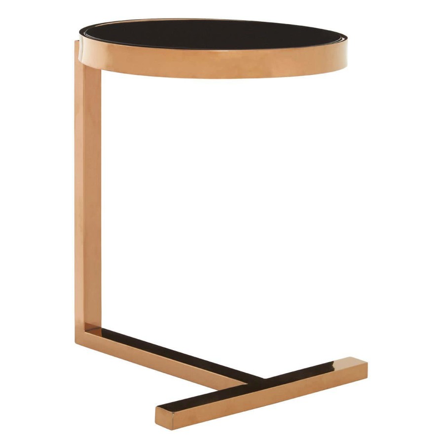 FURNITURE Fifty Five South Side Tables | Novo Rose Gold Side Table With T Base