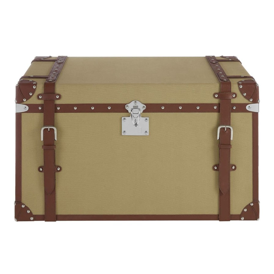 FURNITURE Fifty Five South Storage | Columbus Large Canvas Storage Trunk