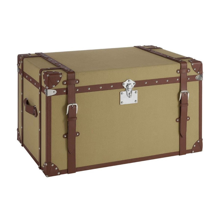 FURNITURE Fifty Five South Storage | Columbus Large Canvas Storage Trunk