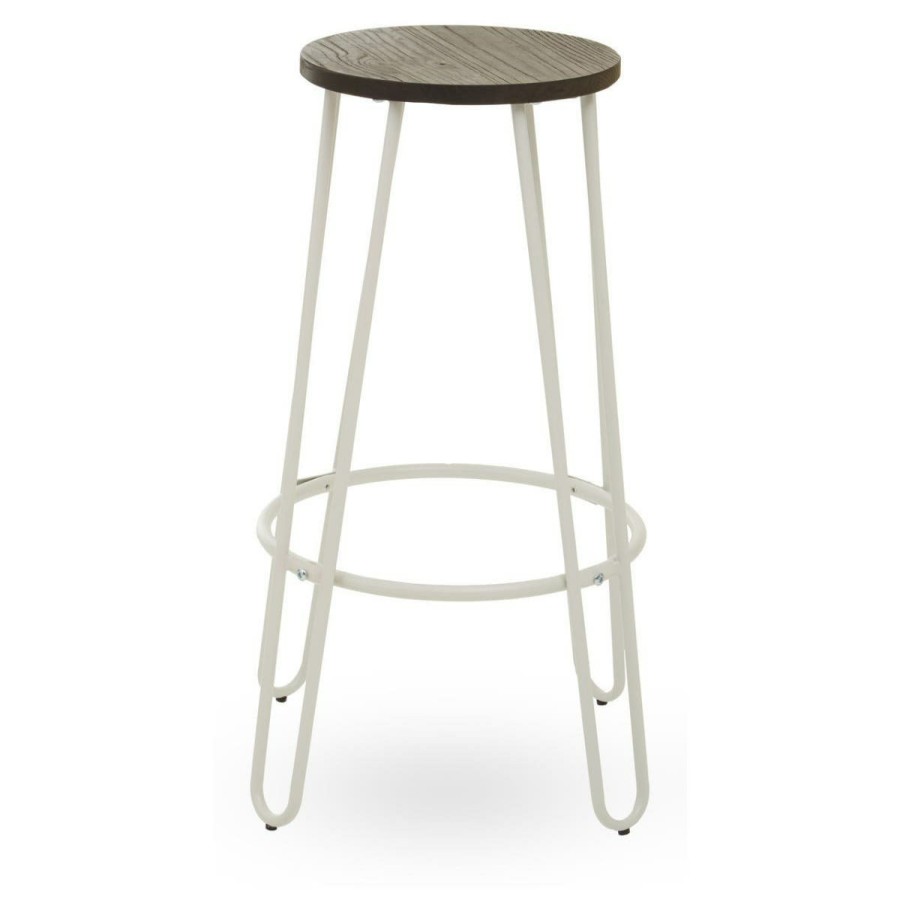 FURNITURE Premier Bar Seating | District White Finish Metal Frame Bar Stool