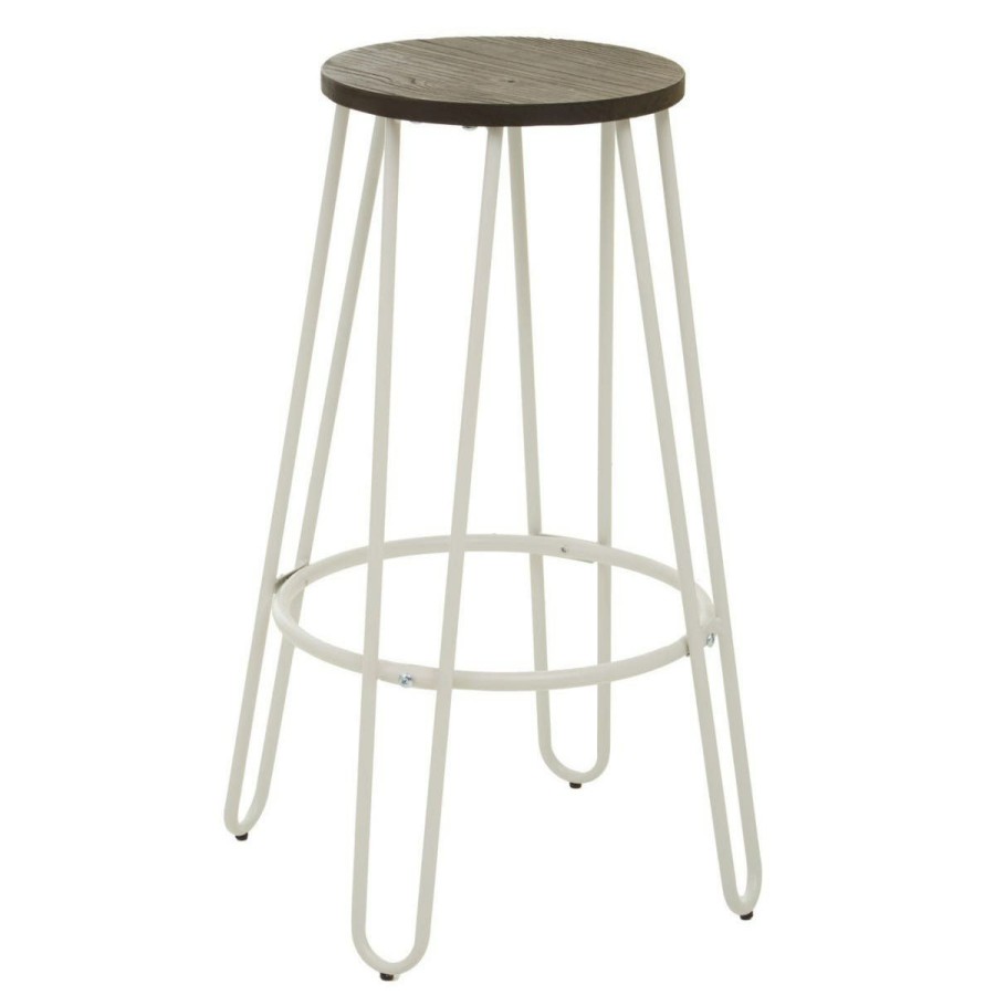 FURNITURE Premier Bar Seating | District White Finish Metal Frame Bar Stool