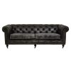 FURNITURE Fifty Five South Sofas | Hoxton Ebony Leather Sofa