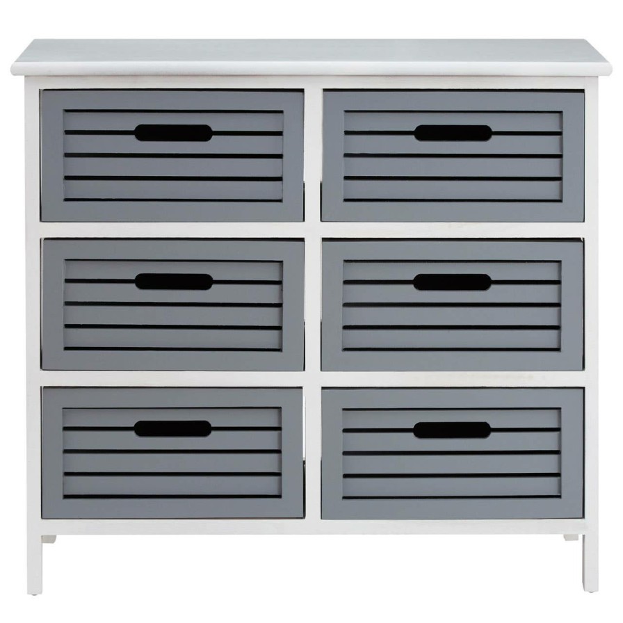 FURNITURE Premier Storage | Vermont 6 Grey Drawers Unit