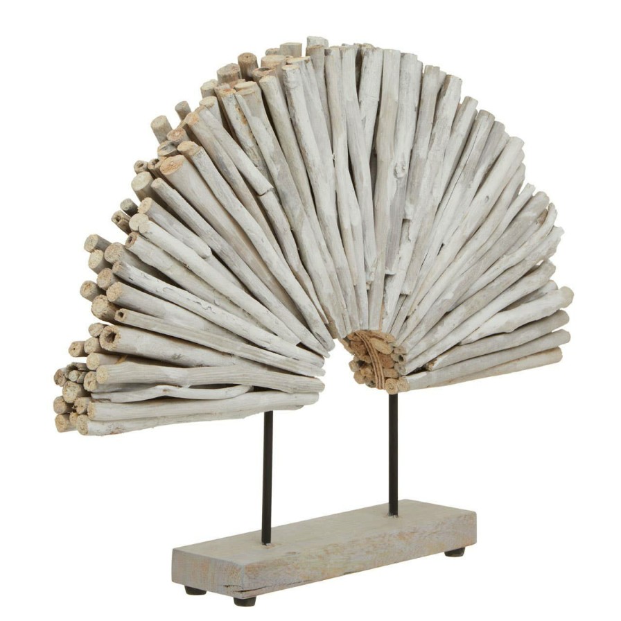 Accessories Fifty Five South Sculptures and Ornaments | Seraya White Wood Sculpture