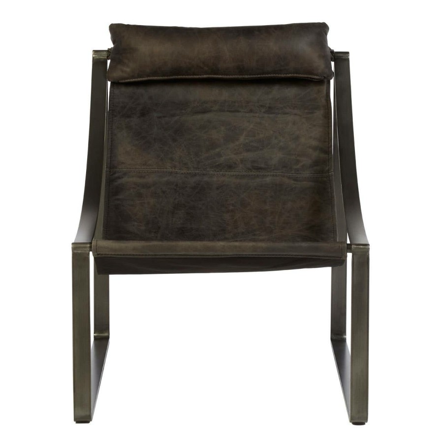 FURNITURE Fifty Five South Lounge Chairs | Hoxton Ebony Leather Chair