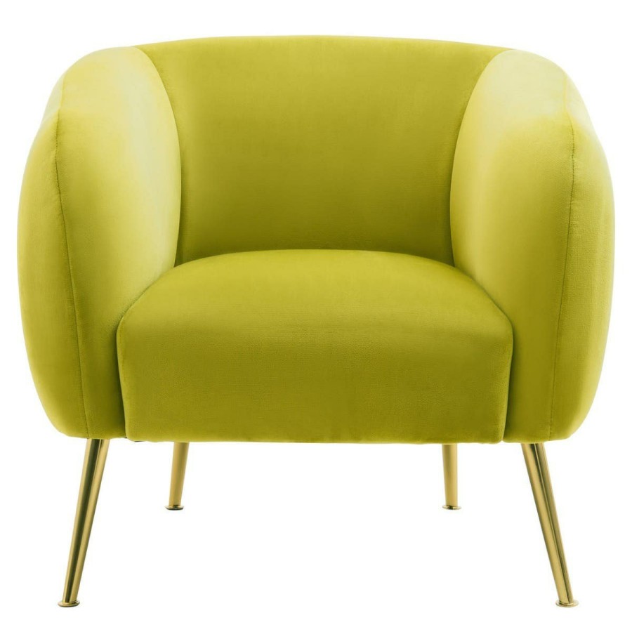 FURNITURE Fifty Five South Armchairs | Yasmeen Olive Velvet Armchair