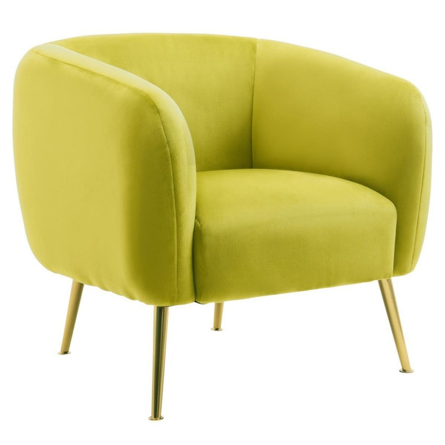 FURNITURE Fifty Five South Armchairs | Yasmeen Olive Velvet Armchair